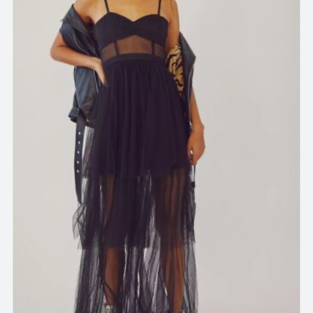 Fame and Partners Black Sheer Dress